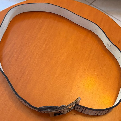 Men's leather belt gray with embossed texture like new