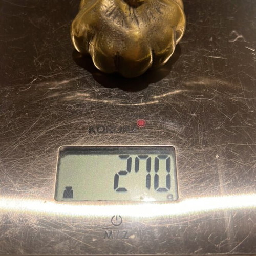 Brass paperweight garlic shape like new, 270 gr