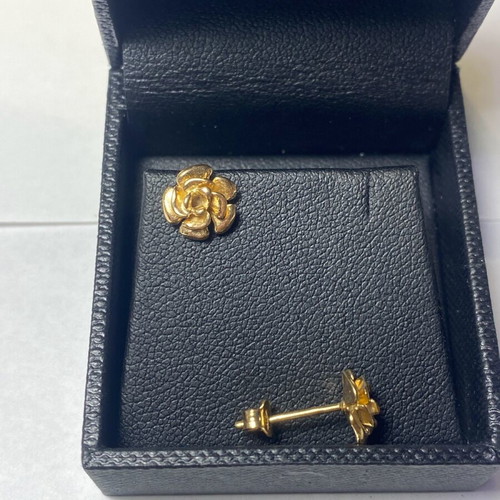 14K Gold Flower Earrings new, handmade