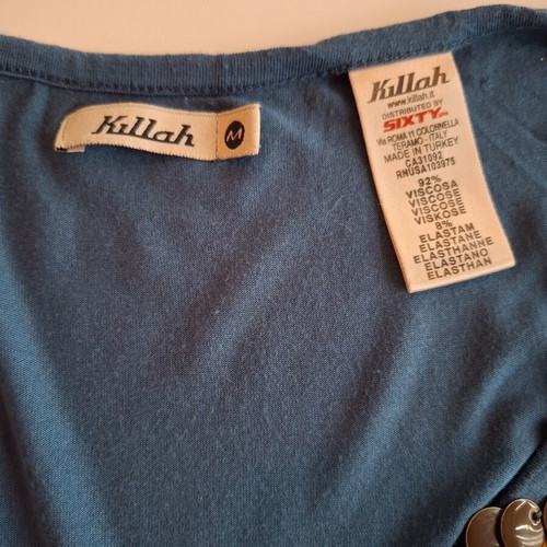 Killah blouse size M used, cotton, dark blue with beads ornament