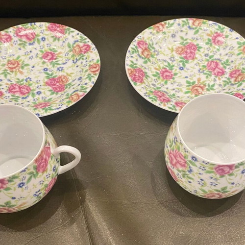 Czech coffee set for 2 people used, fine bone china
