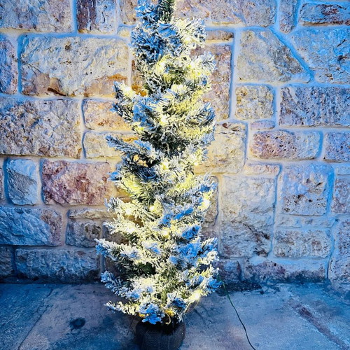 Christmas tree snow-covered with 70 white LED lights, new