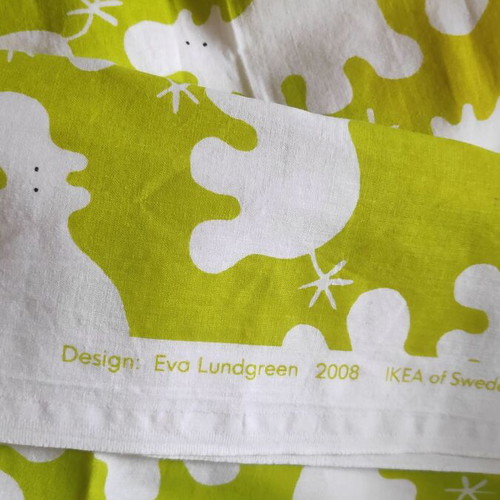Ikea Lime Green Hippo fabric new, 120x300cm, cotton
