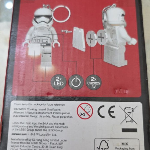 Lego Star Wars First Order Stormtrooper Led Lite key ring new