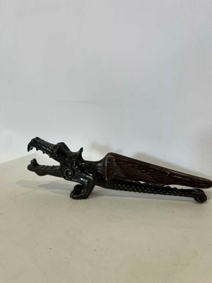 Vintage metal nutcracker in dragon shape from Soviet Union 70s used
