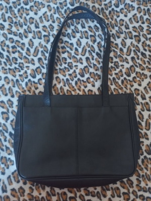 Black shoulder bag made of faux leather, like new
