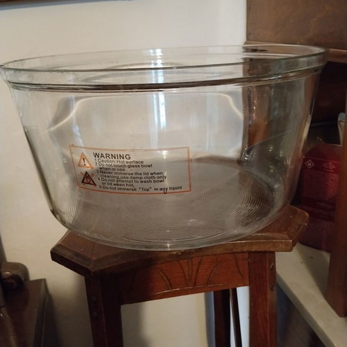 Pyrex bowl used, diameter 33 cm height 17 cm for robot