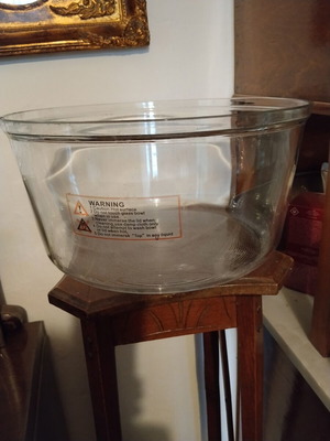 Pyrex bowl used, diameter 33 cm height 17 cm for robot