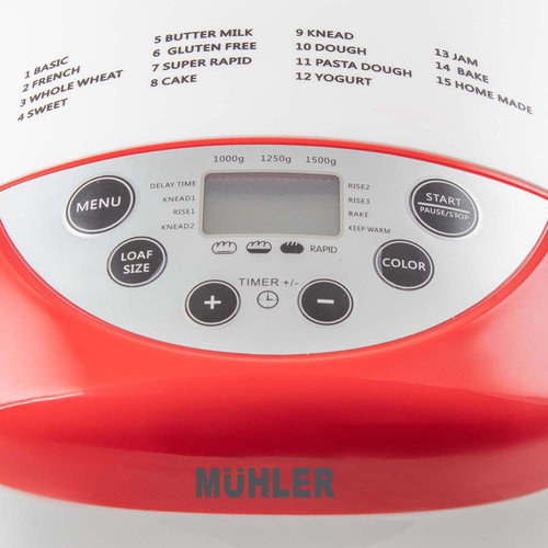Muhler MBM-1502 Bread Maker new, 2 kneaders, 3 loaf sizes