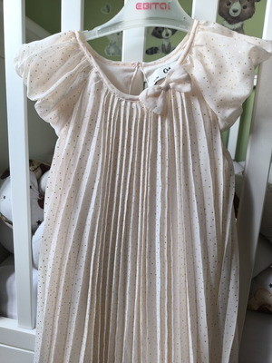 C&A Πλισέ Φόρεμα Dusty Pink με Χρυσά Πουά Μέγεθος 4 Ετών Σαν Καινούργιο