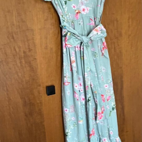 Forel maxi wrap dress like new, colorful green, sizes S-M