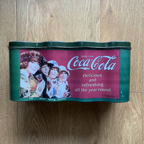 Coca-Cola Collectible Metal Tin Like New, Retro Design for 8 Cans