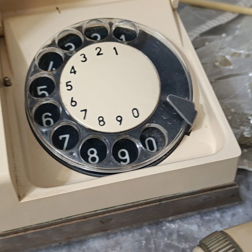 Vintage Telkom-RWT Malwa Rotary Phone used, beige, wired