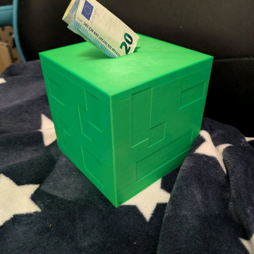 Minecraft piggy bank like new with drawer 12x12cm