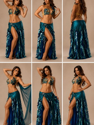 Belly Dance Costume Oriental new, blue
