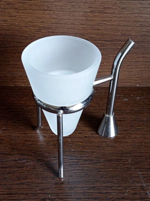 Wall-mounted tumbler holder new, chrome brass and glass