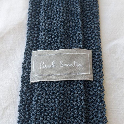Paul Smith silk knitted tie like new, blue with square end