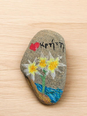Handpainted Crete Stone Decorative Souvenir New