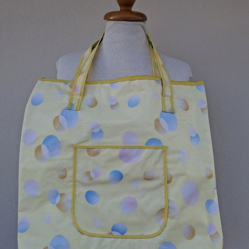 Beach bag like new, blue and yellow, plastic lining