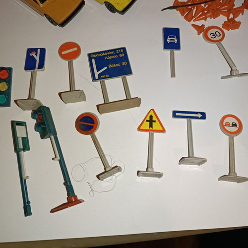 Joy toy Greek toy cars and signs used
