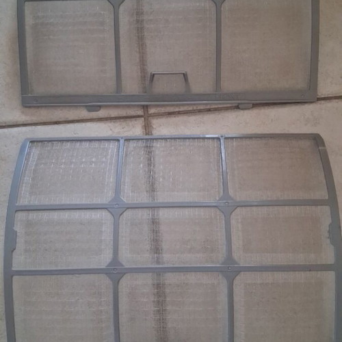 Pair of washable air conditioner dust filters 30.5 x 25 cm