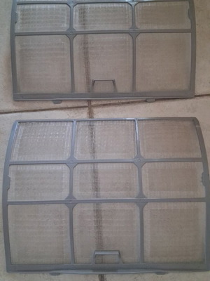 Pair of washable air conditioner dust filters 30.5 x 25 cm