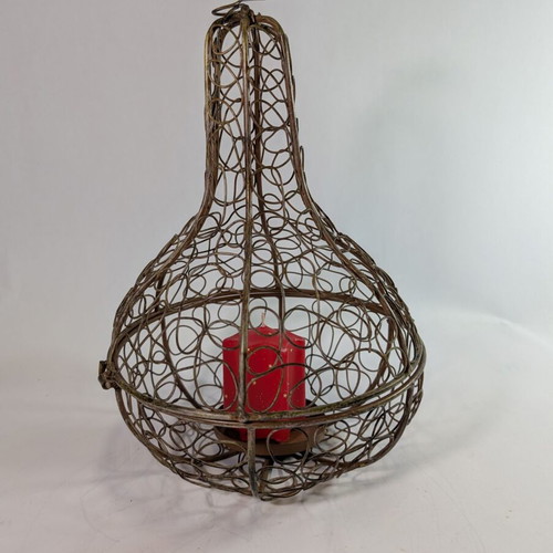 Decorative metal pumpkin used 33cm with candle