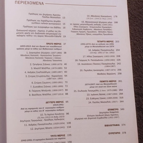 Agrinio Mayors and Mayoral Terms 1833-2007 book like new