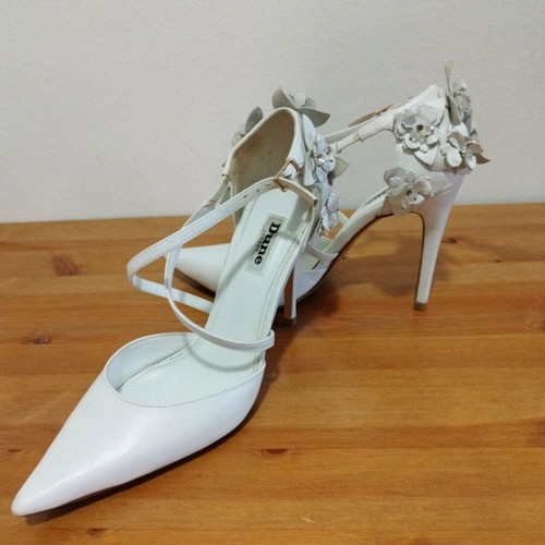 Dune London shoes used, white, size 39, wedding heels