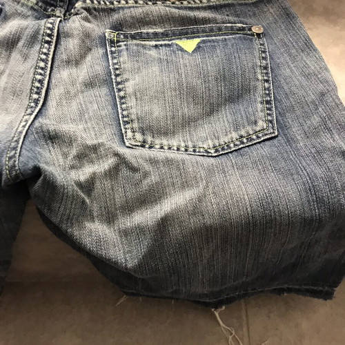Guess jean shorts size 28 like new, white and blue