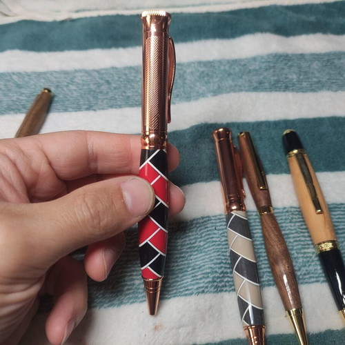 Set of 5 handmade pens from local woodturner of Keratsini, new