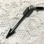 Men's Necklace with Metal Arrow Pendant on Grey Snake Cord new
