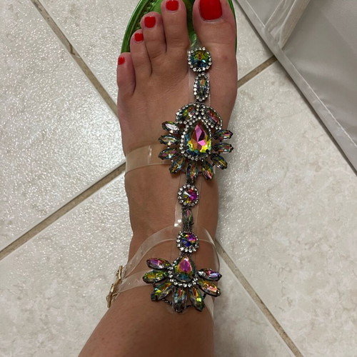amazing multicolored sandal shoe like new