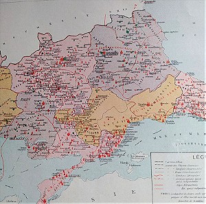 Χάρτης Βιλαέτι Κωνσταντινούπολη με τα σχολεία και τις εκκλησίες ορθόδοξες