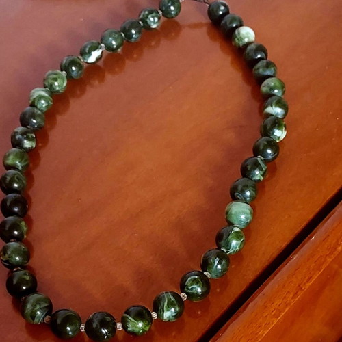 Seraphinite necklace with semi-precious stones