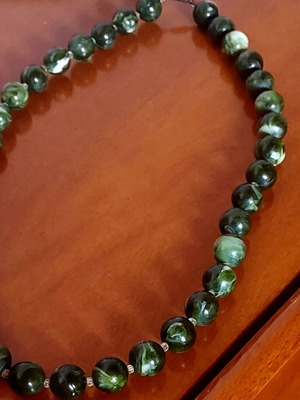 Seraphinite necklace with semi-precious stones