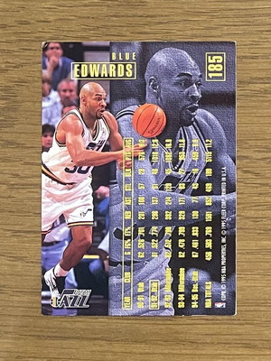 NBA collectible card 1995-96 Fleer Blue Edwards used