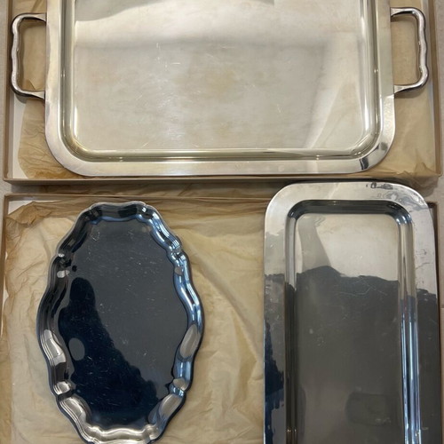 Silver-plated serving trays like new, set of 3 pieces