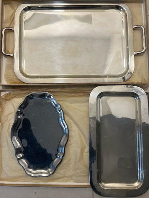 Δίσκοι σερβιρίσματος επάργυροι σαν καινούργιο, σετ 3 τεμαχίων