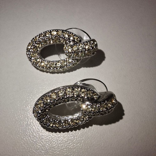 Christian Dior vintage earrings with crystals 14K gold post like new