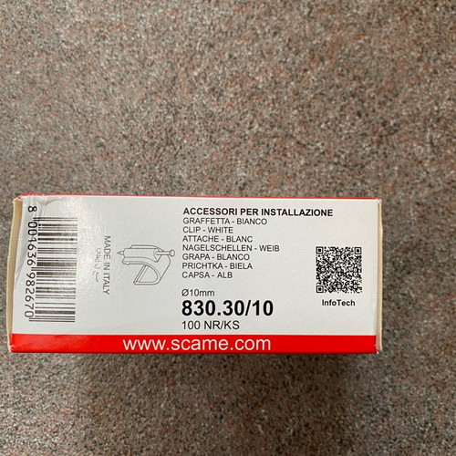 Cable clips 10mm new, box of 100 pieces