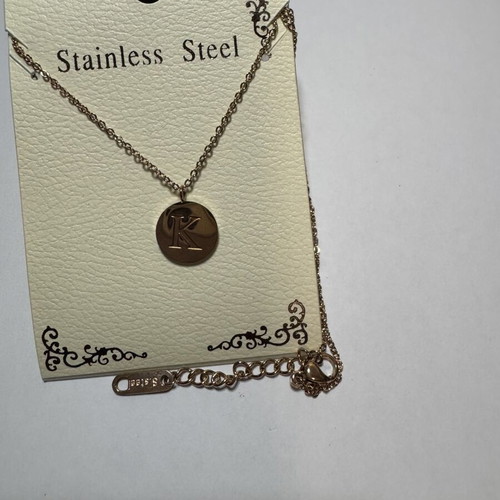 Necklace with initial K, gold color