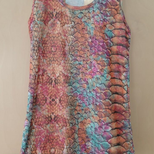 Sleeveless Italian blouse Elina Imagine medium, new, mermaid color viscose