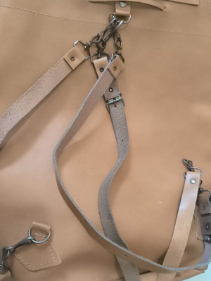 Leather backpack used with few stains