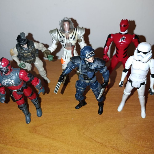 Lot of 6 figures 8 cm used, Bandai, Hasbro and Chap Mei