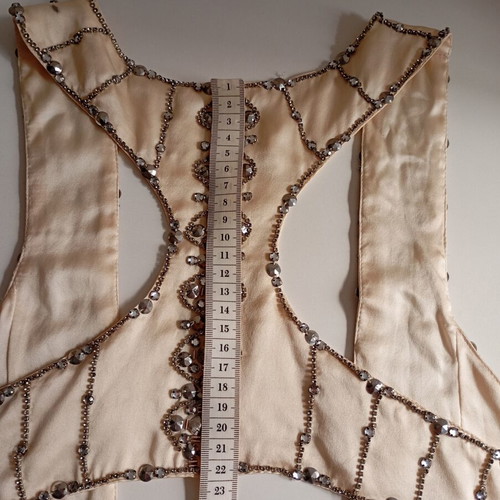 Silk handmade vest jewelry size S new, cream color