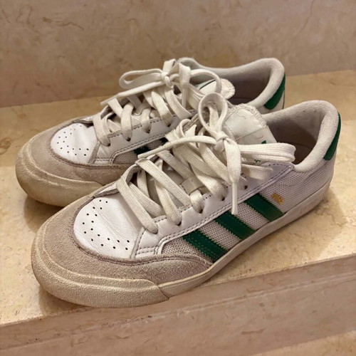 Adidas sneakers size 38.5 like new, white and green