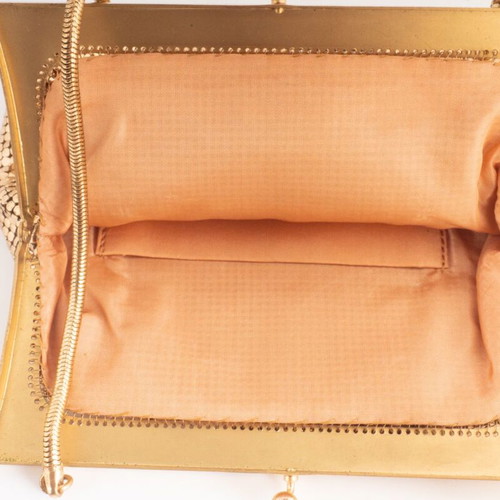Vintage Gold-Tone Metal Mesh Evening Bag used