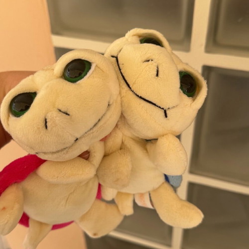 Plush turtles used, pack of two, 14 cm from Zakynthos