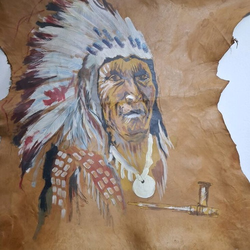 Decorative Handmade Leather Wall Art Like New
